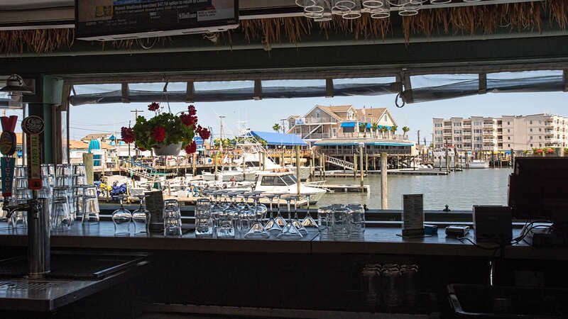 View of the water from behind the bar