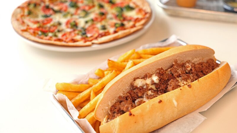 Cheesesteak entree with side of french fries