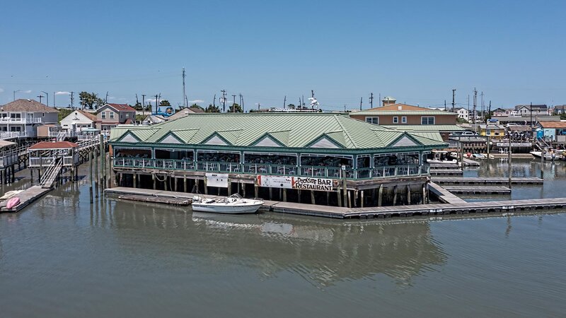 Outside view of the restaurant over the water